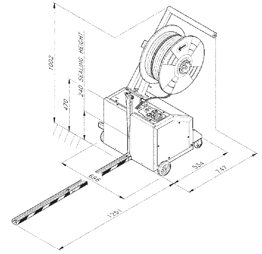 Półautomat do pakowania palet TP 202MV (do taśmy 12 mm)-3126